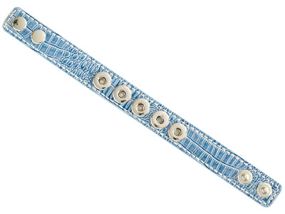 Lederarmband hellblau mit Schlangenoptik für 5 Mini-Chunks